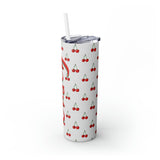 Cherries Personalized Skinny Steel Tumbler with Straw, 20oz Cherries Personalized Skinny Steel Tumbler with Straw, 20oz