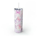 Butterflies Personalized Skinny Steel Tumbler with Straw, 20oz Butterflies Personalized Skinny Steel Tumbler with Straw, 20oz
