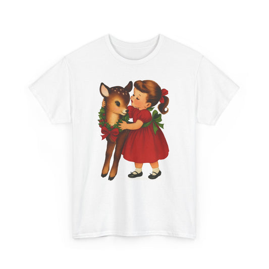 Girl Hugging Fawn Basic T-Shirt - Unisex