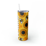 Bees Personalized Skinny Steel Tumbler with Straw, 20oz Bees Personalized Skinny Steel Tumbler with Straw, 20oz
