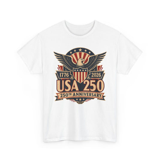 Eagle Shield Badge USA 250 Anniversary Vintage Patriotic Basic T-Shirt - Unisex