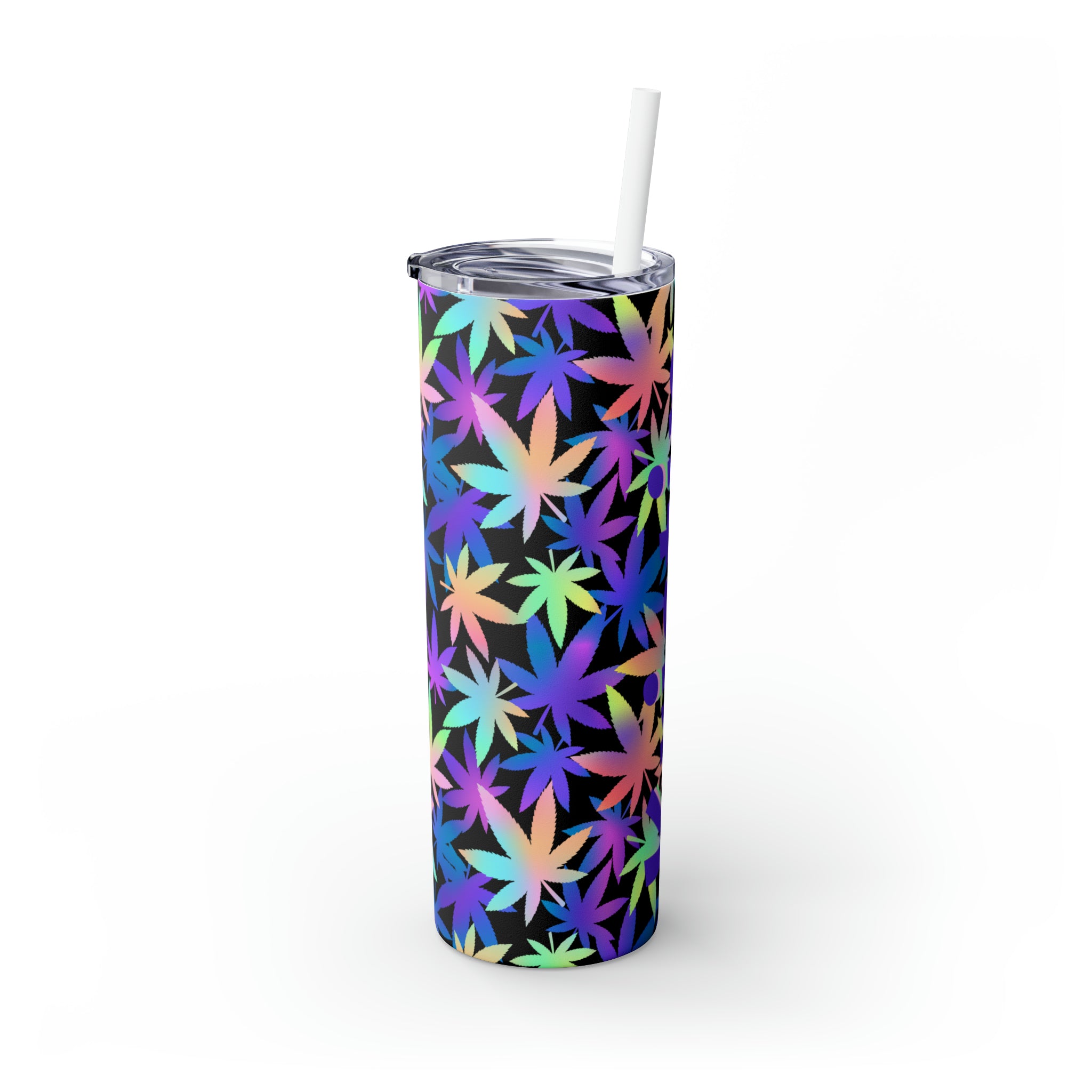 Cannabis Personalized Skinny Steel Tumbler with Straw, 20oz Cannabis Personalized Skinny Steel Tumbler with Straw, 20oz
