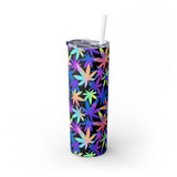 Cannabis Personalized Skinny Steel Tumbler with Straw, 20oz Cannabis Personalized Skinny Steel Tumbler with Straw, 20oz