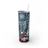 3D Embroidery Christmas Tree Skinny Steel Tumbler with Straw, 20oz 3D Embroidery Christmas Tree Skinny Steel Tumbler with Straw, 20oz