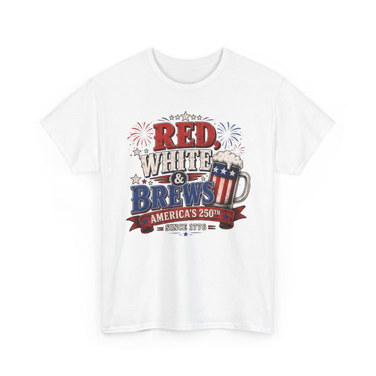 Beer Mug Red White Brews 250th Anniversary Patriotic Basic T-Shirt - Unisex