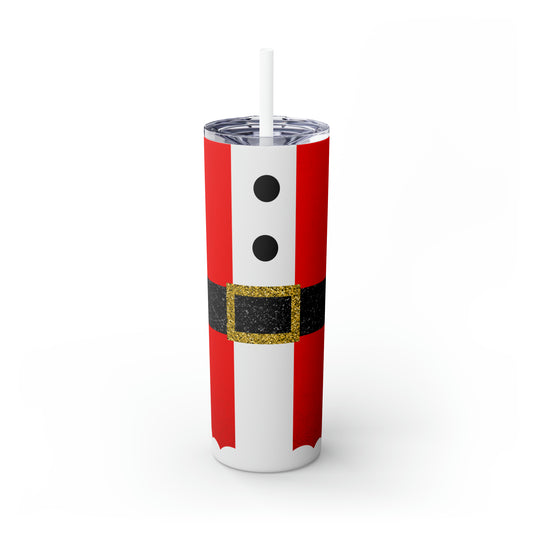 Santa Skinny Steel Tumbler with Straw, 20oz