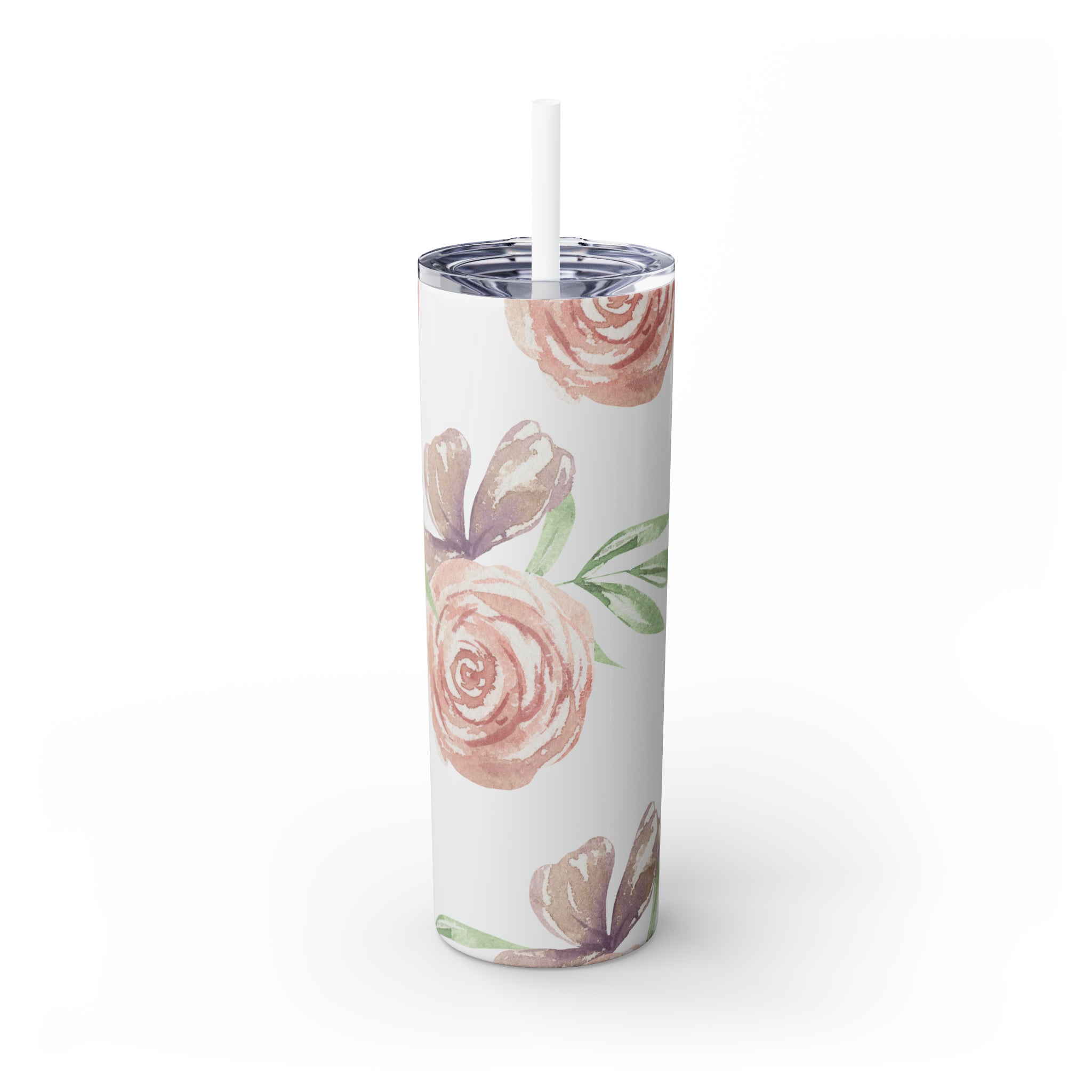 Floral Skinny Steel Tumbler with Straw, 20oz Floral Skinny Steel Tumbler with Straw, 20oz