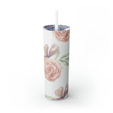 Floral Skinny Steel Tumbler with Straw, 20oz Floral Skinny Steel Tumbler with Straw, 20oz