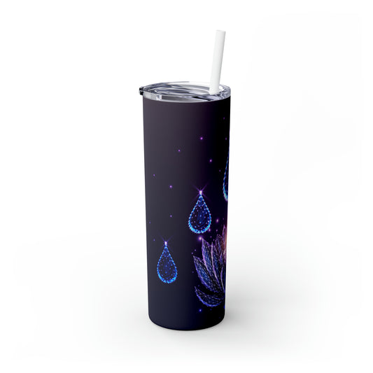 Lotus Drop Skinny Steel Tumbler with Straw, 20oz