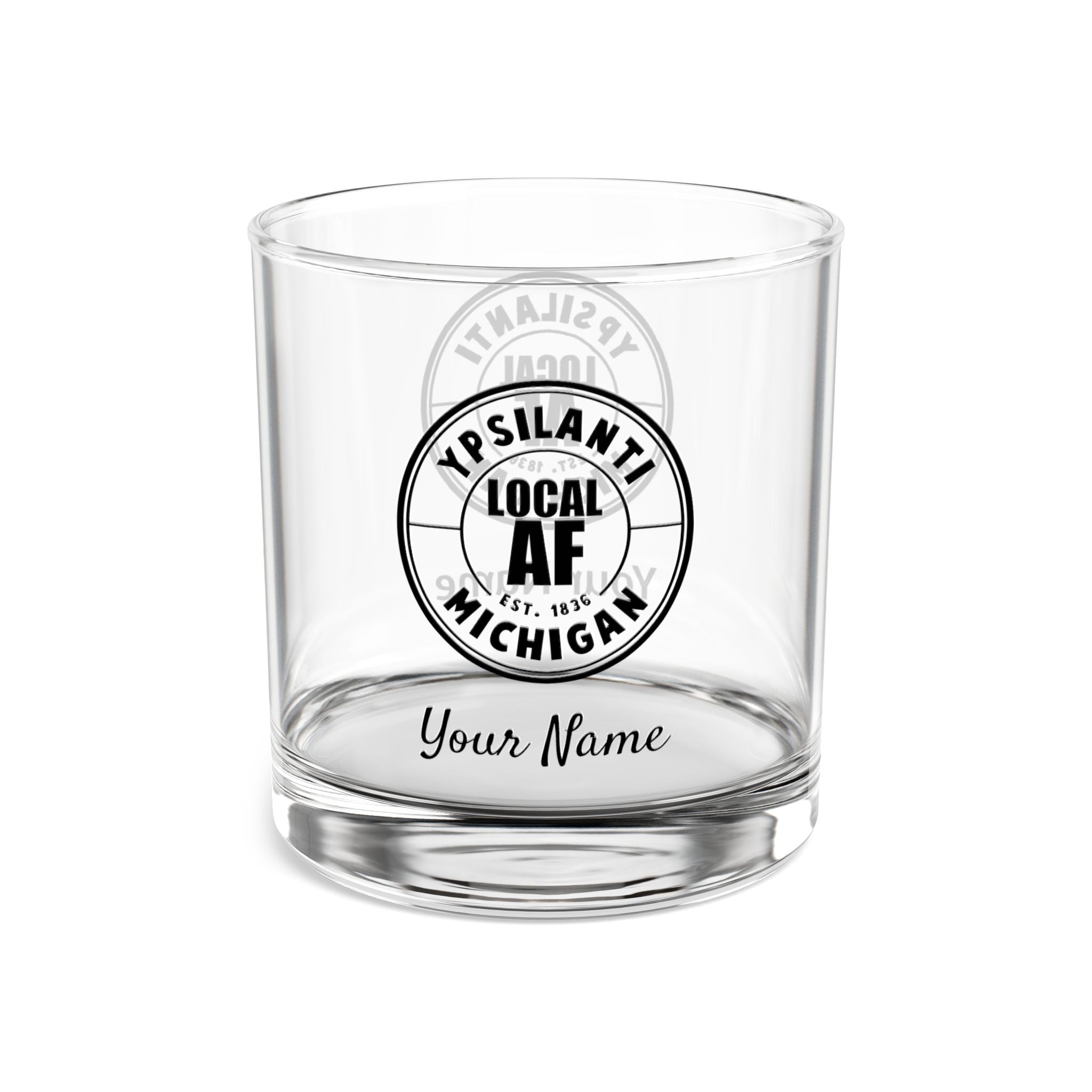 Ypsilanti Local AF Rocks Glass - 10oz Ypsilanti Local AF Rocks Glass - 10oz