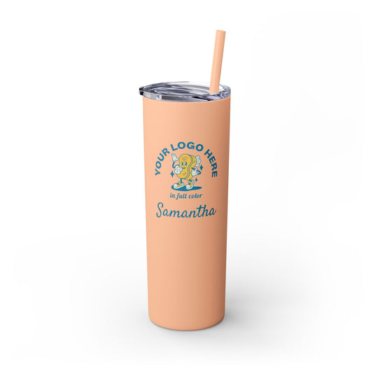 Personalized Skinny Tumbler with Straw - 20oz - Your Logo, Your Brand
