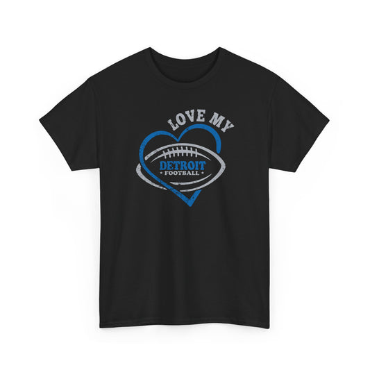 Love Detroit Football Blue & Gray Basic T-Shirt - Unisex