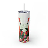Flamingo Personalized Skinny Steel Tumbler with Straw, 20oz Flamingo Personalized Skinny Steel Tumbler with Straw, 20oz