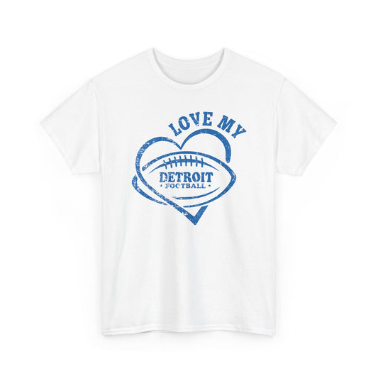 Love Detroit Football Blue Basic T-Shirt - Unisex