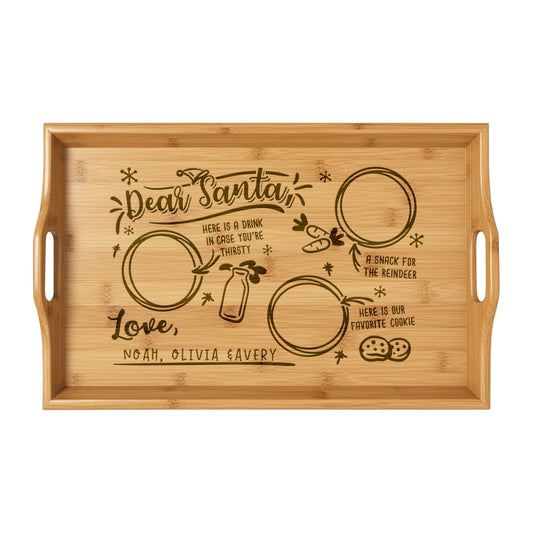 Dear Santa Personalized Engraved Bamboo Serving Tray