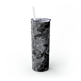 Gray Camo Personalized Skinny Steel Tumbler with Straw, 20oz Gray Camo Personalized Skinny Steel Tumbler with Straw, 20oz