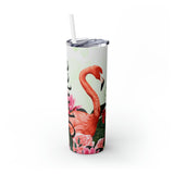 Flamingo Personalized Skinny Steel Tumbler with Straw, 20oz Flamingo Personalized Skinny Steel Tumbler with Straw, 20oz
