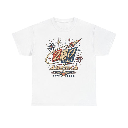 Rocket Space 250 Years America Retro Patriotic Americana Basic T-Shirt - Unisex