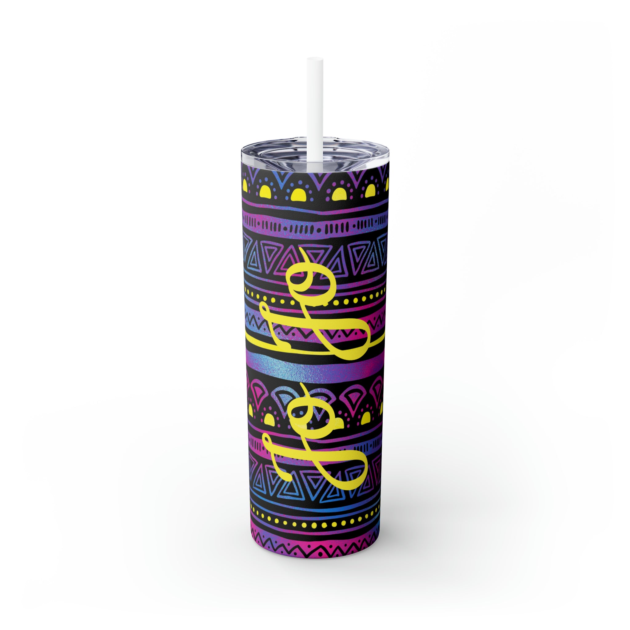 90's Personalized Skinny Steel Tumbler with Straw, 20oz 90's Personalized Skinny Steel Tumbler with Straw, 20oz