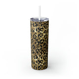 Leopard Personalized Skinny Steel Tumbler with Straw, 20oz Leopard Personalized Skinny Steel Tumbler with Straw, 20oz