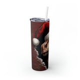 3D Christmas T-Rex Skinny Steel Tumbler with Straw, 20oz 3D Christmas T-Rex Skinny Steel Tumbler with Straw, 20oz