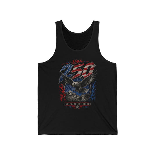 Soaring Eagle Thunder Freedom 250th Anniversary Patriotic Grunge Basic Tank Top - Unisex