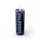 Leopard Personalized Skinny Steel Tumbler with Straw, 20oz Leopard Personalized Skinny Steel Tumbler with Straw, 20oz