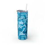 Blue Camo Personalized Skinny Steel Tumbler with Straw, 20oz Blue Camo Personalized Skinny Steel Tumbler with Straw, 20oz