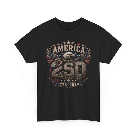 Eagle Emblem America 250 1776 2026 Distressed Patriotic Basic T-Shirt - Unisex