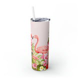 Flamingo Personalized Skinny Steel Tumbler with Straw, 20oz Flamingo Personalized Skinny Steel Tumbler with Straw, 20oz
