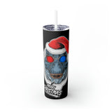 T-Rex Christmas Skinny Steel Tumbler with Straw, 20oz T-Rex Christmas Skinny Steel Tumbler with Straw, 20oz