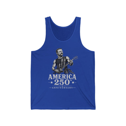 Flag Guitar Rebel America 250 Distressed Patriotic Grunge Basic Tank Top - Unisex - Unisex