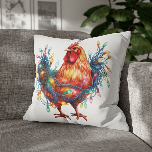 Christmas Chicken 1 Square Pillow Cover