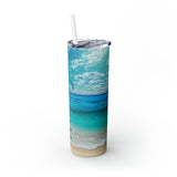 Beach Personalized Skinny Steel Tumbler with Straw, 20oz Beach Personalized Skinny Steel Tumbler with Straw, 20oz