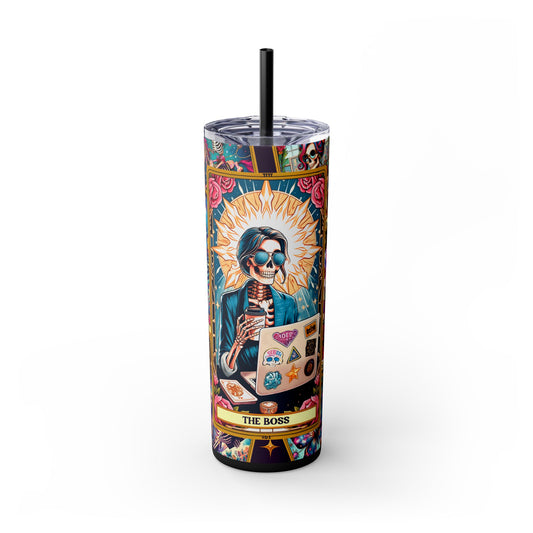 The Boss 1 Skinny Steel Tumbler with Straw, 20oz