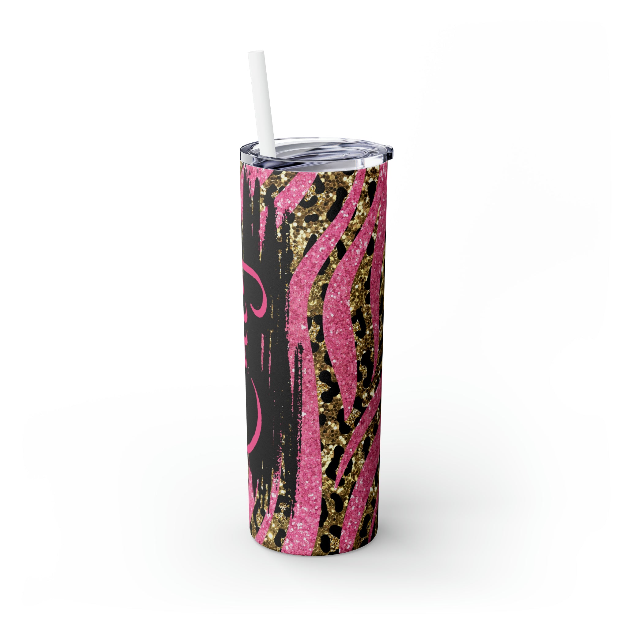 Zebra Personalized Skinny Steel Tumbler with Straw, 20oz Zebra Personalized Skinny Steel Tumbler with Straw, 20oz