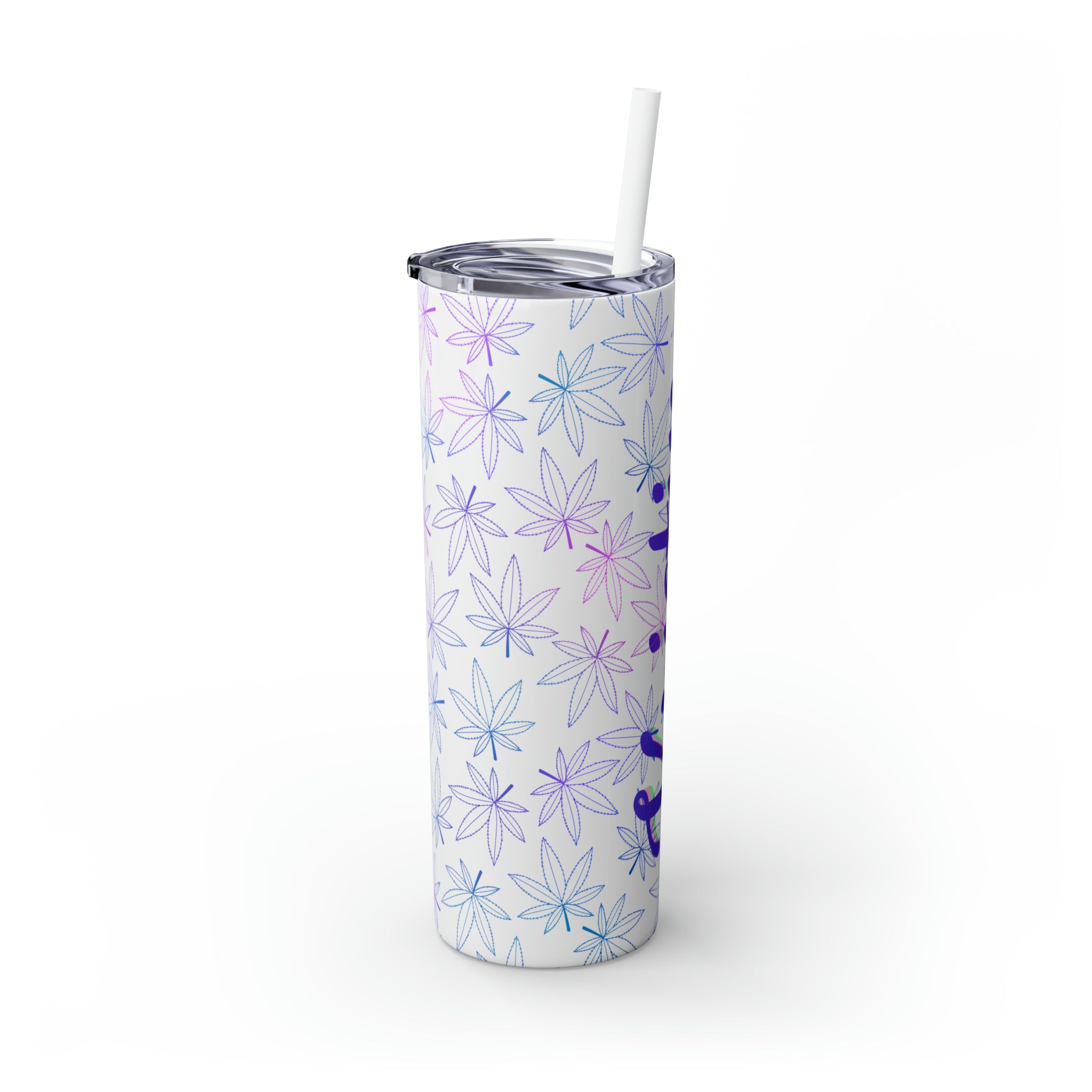 Cannabis Personalized Skinny Steel Tumbler with Straw, 20oz Cannabis Personalized Skinny Steel Tumbler with Straw, 20oz