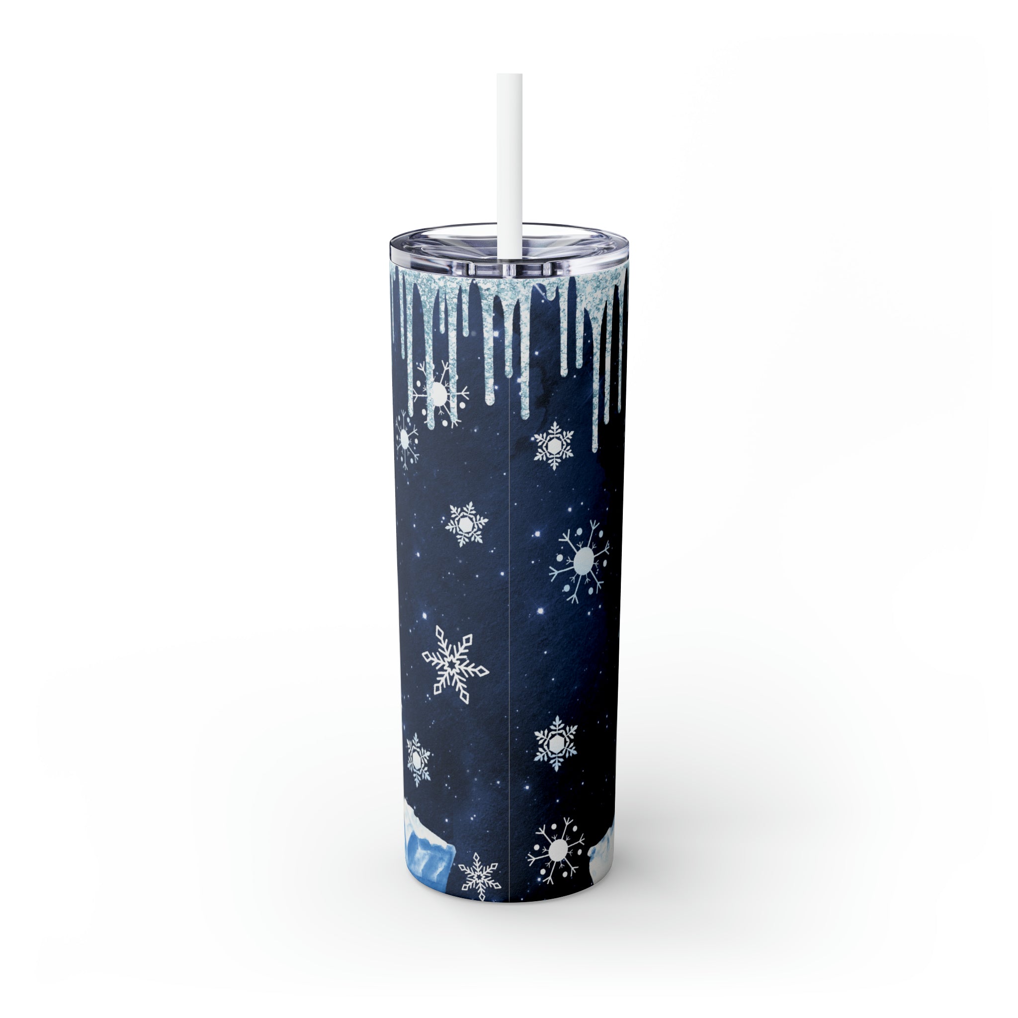 Winter Animal Skinny Steel Tumbler with Straw, 20oz Winter Animal Skinny Steel Tumbler with Straw, 20oz