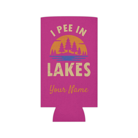 Can Cooler - Skinny - I Pee In Lakes Retro Sun