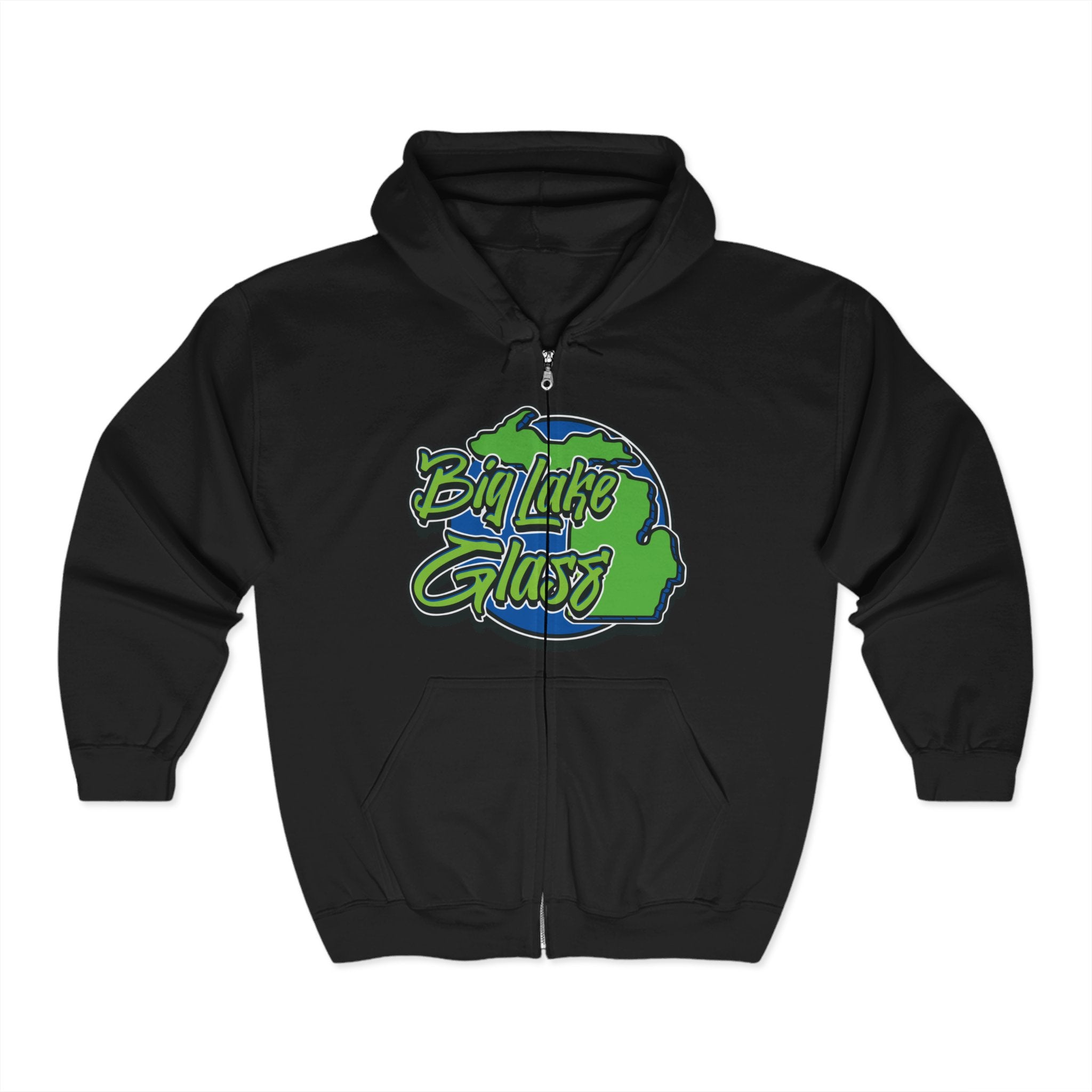 Full Zip Hoodie - Unisex - Big Lake Glass Full Zip Hoodie - Unisex - Big Lake Glass