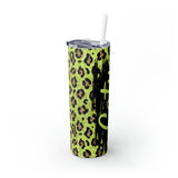 Leopard Personalized Skinny Steel Tumbler with Straw, 20oz Leopard Personalized Skinny Steel Tumbler with Straw, 20oz