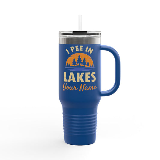 Travel Mug - 40oz - I Pee In Lakes Retro Sun