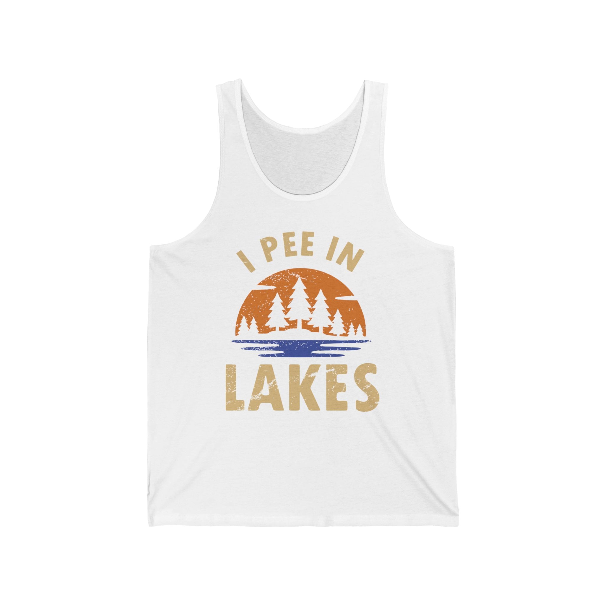 Basic Tank Top - Unisex - I Pee In Lakes Retro Sun Basic Tank Top - Unisex - I Pee In Lakes Retro Sun
