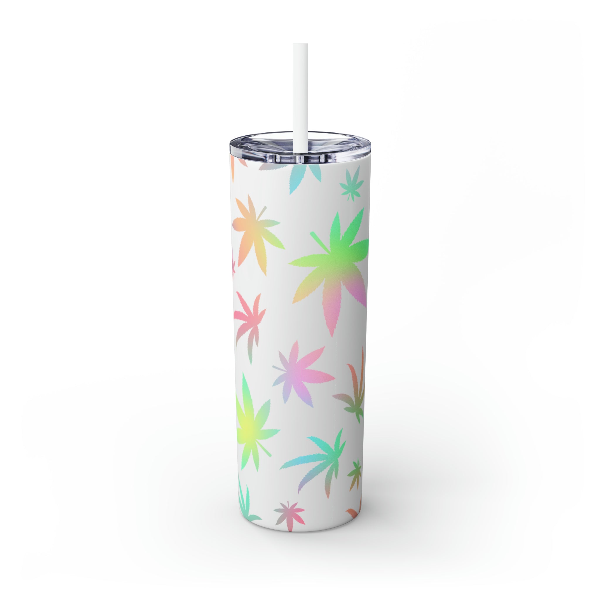 Cannabis Personalized Skinny Steel Tumbler with Straw, 20oz Cannabis Personalized Skinny Steel Tumbler with Straw, 20oz