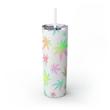 Cannabis Personalized Skinny Steel Tumbler with Straw, 20oz Cannabis Personalized Skinny Steel Tumbler with Straw, 20oz