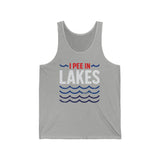 Basic Tank Top - Unisex - I Pee In Lakes Red White & Blue Basic Tank Top - Unisex - I Pee In Lakes Red White & Blue