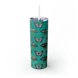Butterflies Personalized Skinny Steel Tumbler with Straw, 20oz Butterflies Personalized Skinny Steel Tumbler with Straw, 20oz
