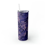 Purple Camouflage Personalized Skinny Steel Tumbler with Straw, 20oz Purple Camouflage Personalized Skinny Steel Tumbler with Straw, 20oz