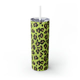Leopard Personalized Skinny Steel Tumbler with Straw, 20oz Leopard Personalized Skinny Steel Tumbler with Straw, 20oz