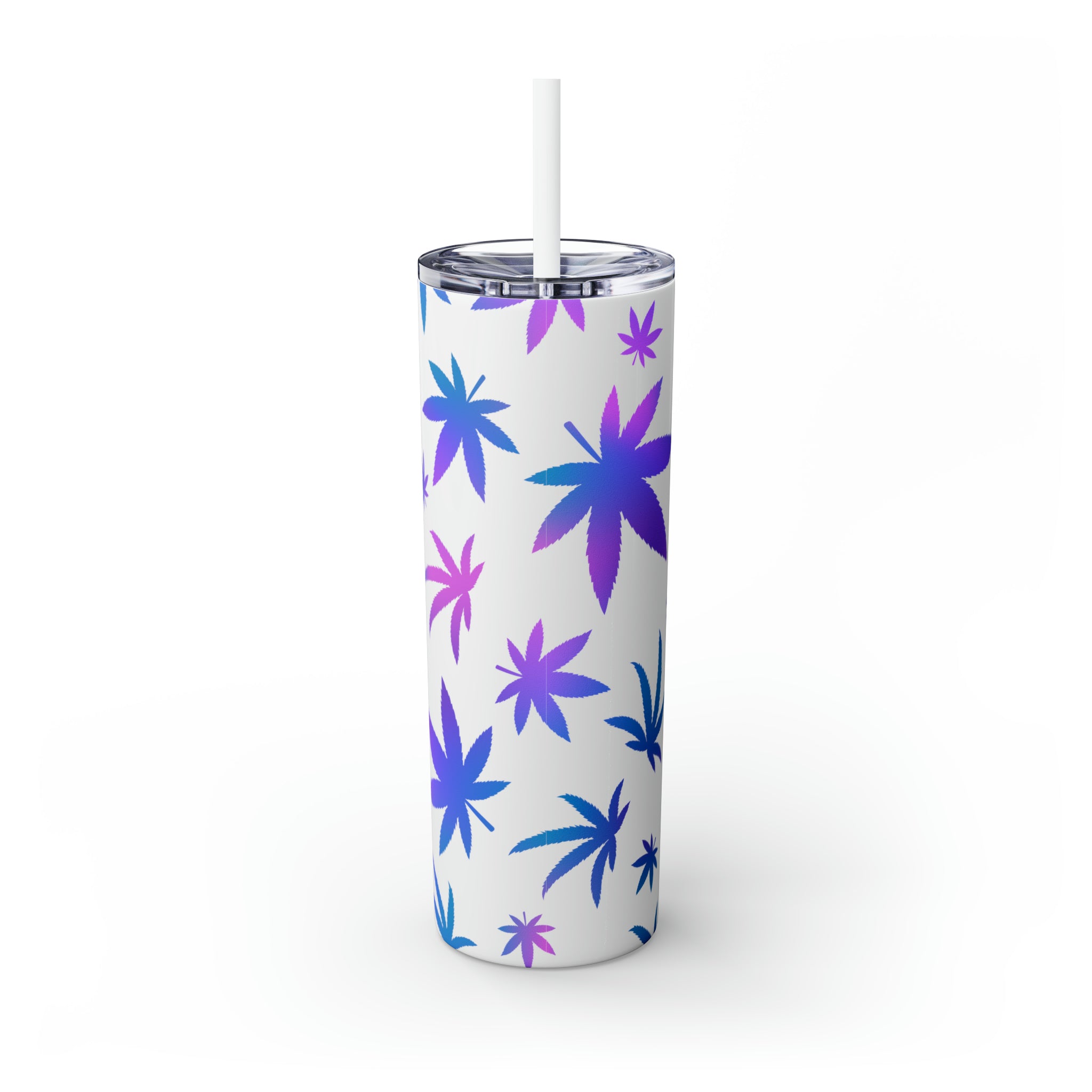 Cannabis Personalized Skinny Steel Tumbler with Straw, 20oz Cannabis Personalized Skinny Steel Tumbler with Straw, 20oz